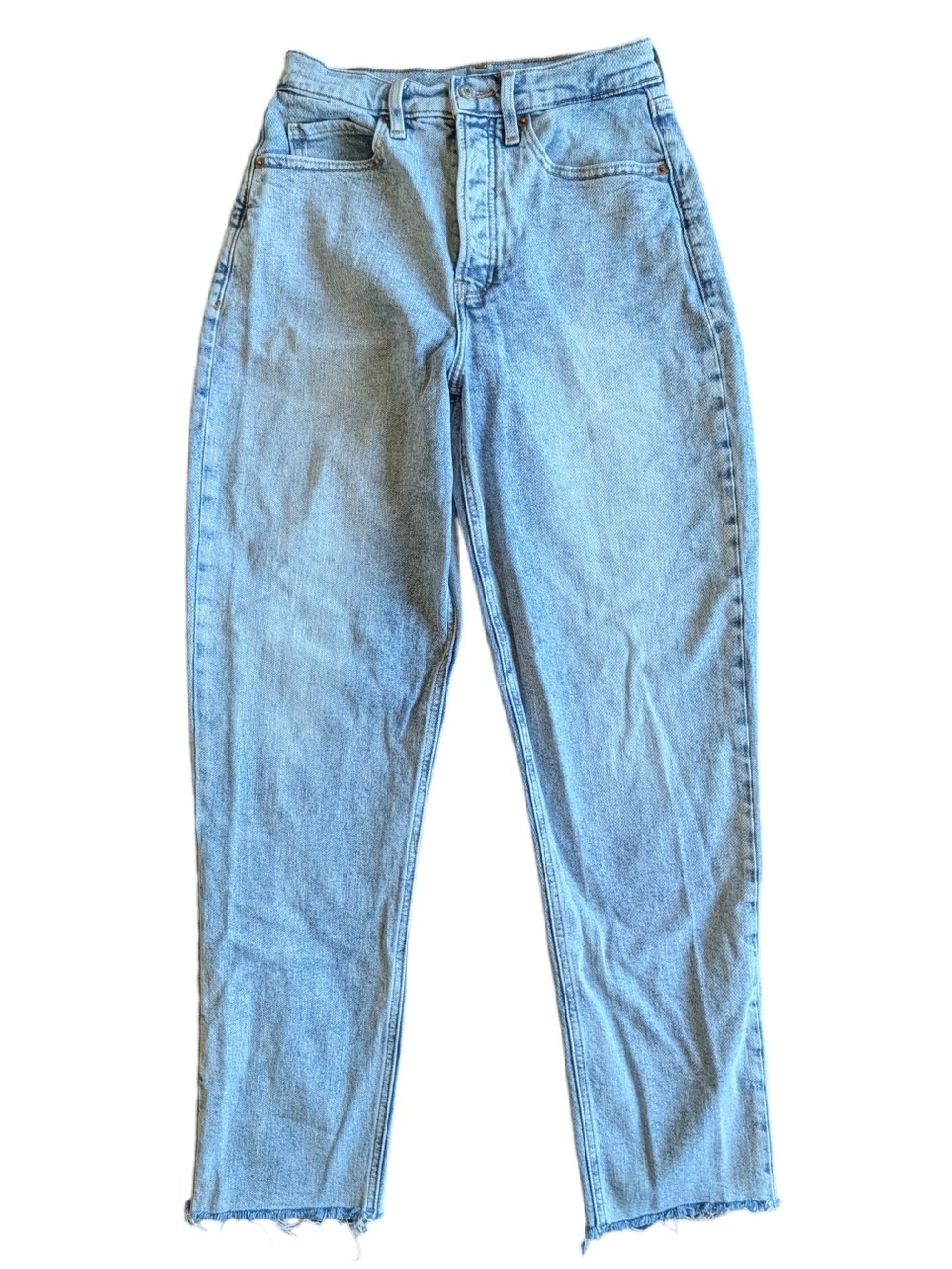 Womens High Rise Button-Fly Vintage Jeans Straight Jeans Old Navy Size 6 Tall
